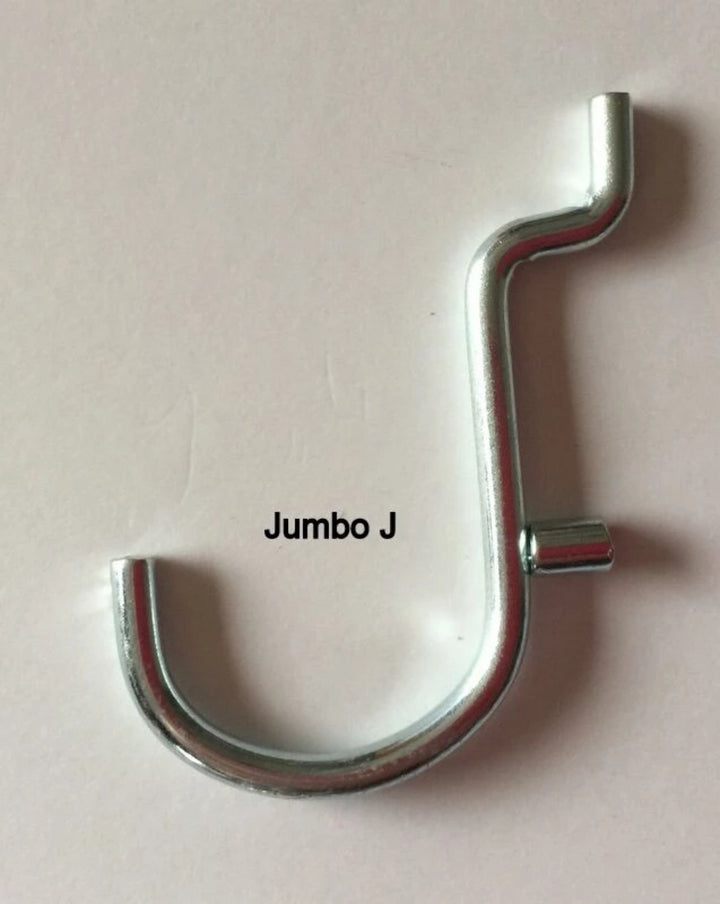 (80 Pack) Asst. Metal Peg Hooks 20 Ea of  1", 2", Angle, and Jumbo J Hooks USA